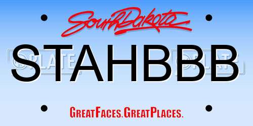 STAHBBB South Dakota License Plate