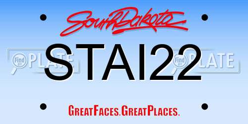 STAI22 South Dakota License Plate