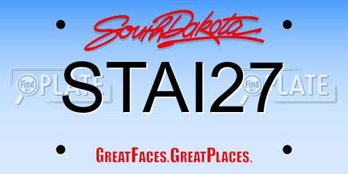 STAI27 South Dakota License Plate
