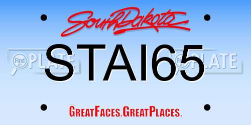 STAI65 South Dakota License Plate