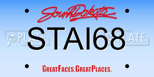 STAI68 South Dakota License Plate