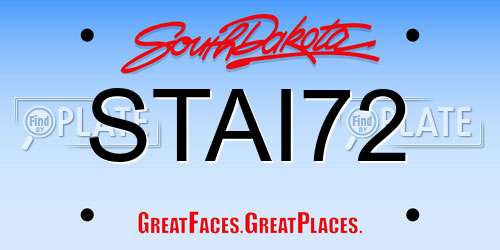 STAI72 South Dakota License Plate