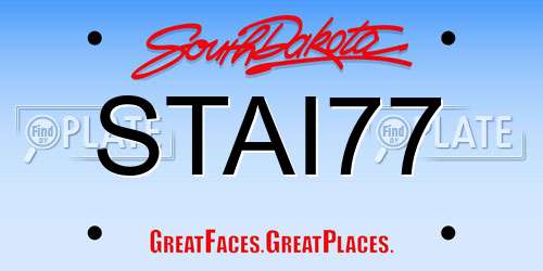 STAI77 South Dakota License Plate