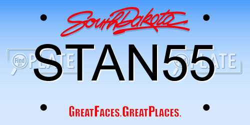 STAN55 South Dakota License Plate