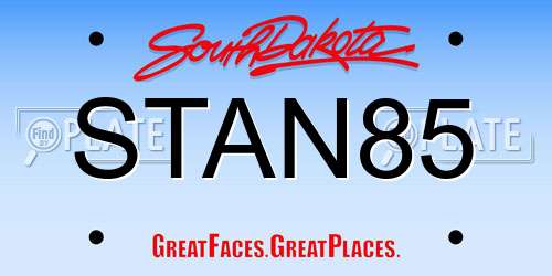 STAN85 South Dakota License Plate