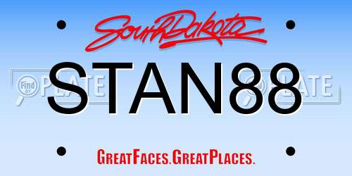 STAN88 South Dakota License Plate