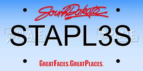 STAPL3S South Dakota License Plate