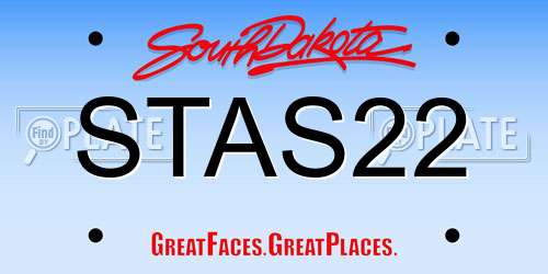STAS22 South Dakota License Plate