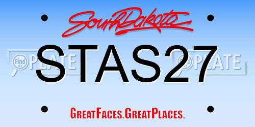 STAS27 South Dakota License Plate