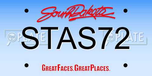 STAS72 South Dakota License Plate