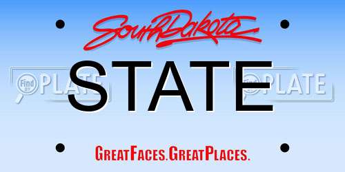 STATE South Dakota License Plate