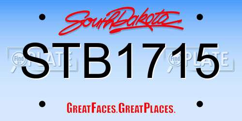 STB1715 South Dakota License Plate