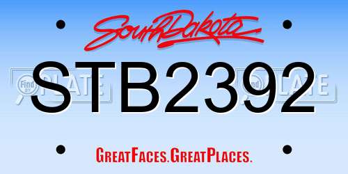 STB2392 South Dakota License Plate