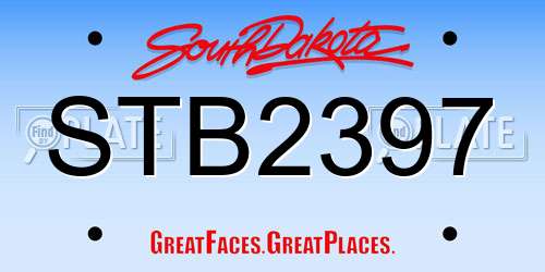 STB2397 South Dakota License Plate