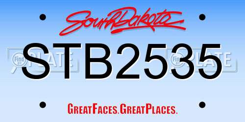 STB2535 South Dakota License Plate