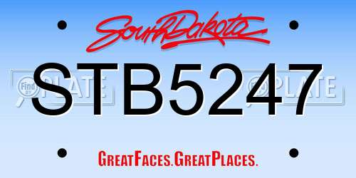 STB5247 South Dakota License Plate