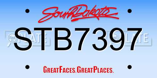 STB7397 South Dakota License Plate