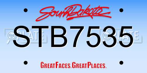 STB7535 South Dakota License Plate