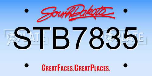 STB7835 South Dakota License Plate