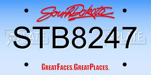 STB8247 South Dakota License Plate