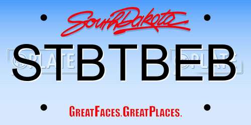STBTBEB South Dakota License Plate