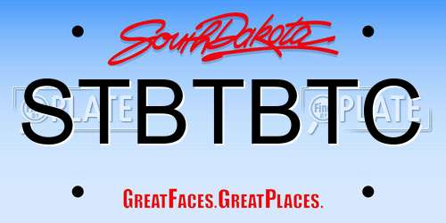 STBTBTC South Dakota License Plate