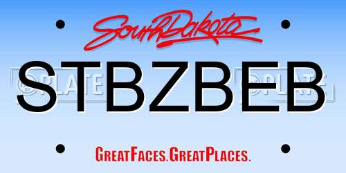 STBZBEB South Dakota License Plate