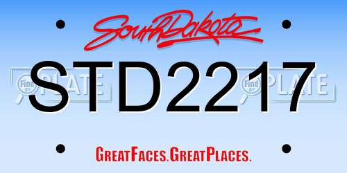 STD2217 South Dakota License Plate