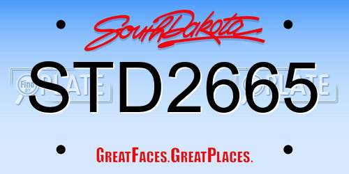 STD2665 South Dakota License Plate