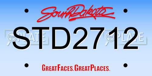 STD2712 South Dakota License Plate