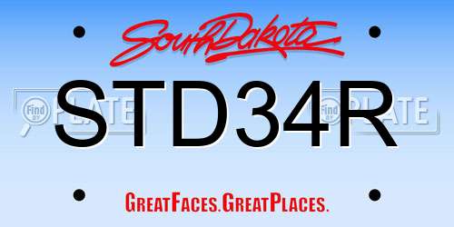STD34R South Dakota License Plate