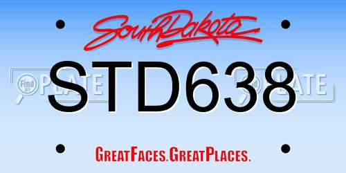 STD638 South Dakota License Plate