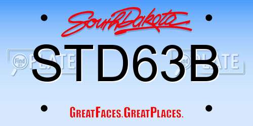 STD63B South Dakota License Plate