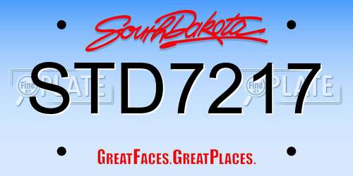 STD7217 South Dakota License Plate