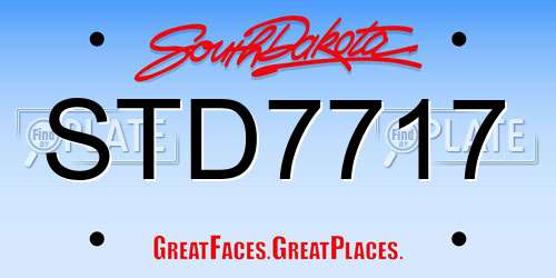 STD7717 South Dakota License Plate