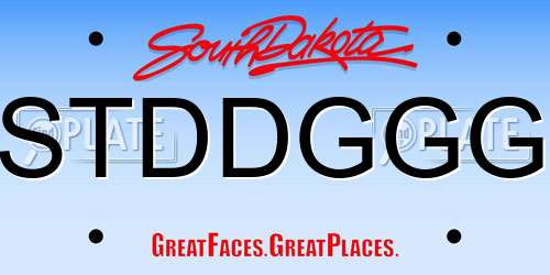 STDDGGG South Dakota License Plate