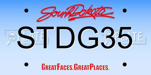 STDG35 South Dakota License Plate