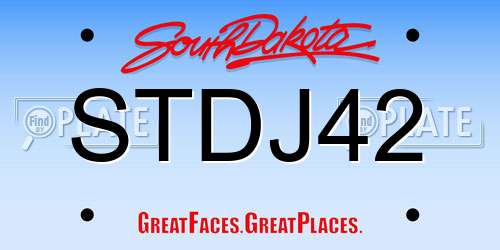 STDJ42 South Dakota License Plate