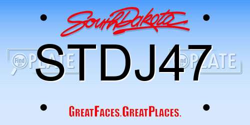 STDJ47 South Dakota License Plate