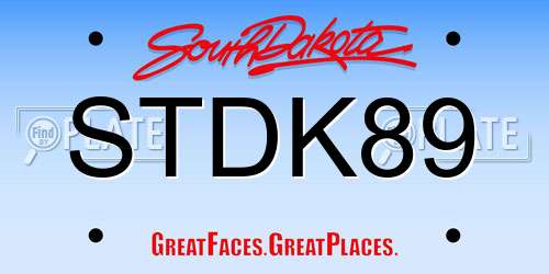 STDK89 South Dakota License Plate