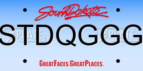 STDQGGG South Dakota License Plate