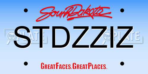 STDZZIZ South Dakota License Plate