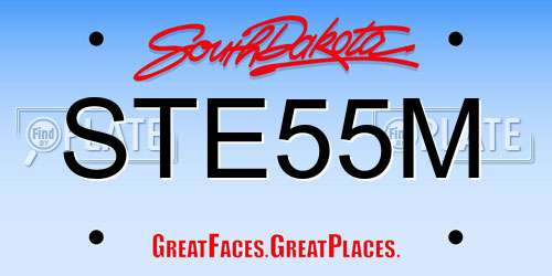 STE55M South Dakota License Plate