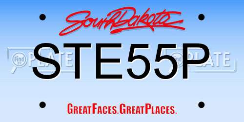 STE55P South Dakota License Plate