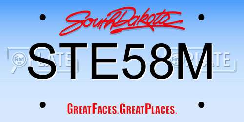 STE58M South Dakota License Plate