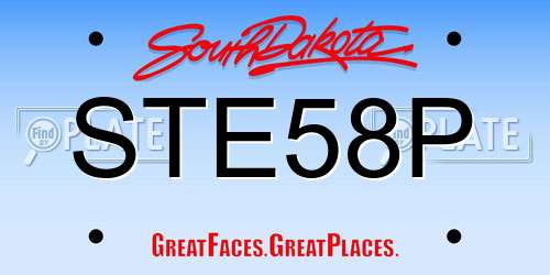 STE58P South Dakota License Plate