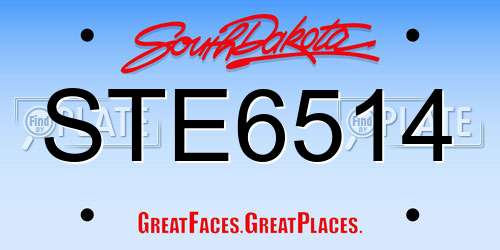 STE6514 South Dakota License Plate