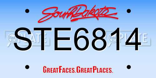STE6814 South Dakota License Plate