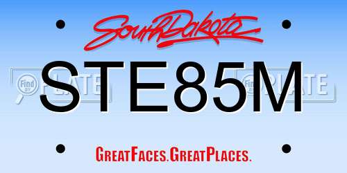 STE85M South Dakota License Plate