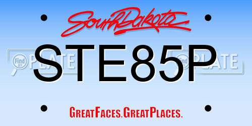 STE85P South Dakota License Plate